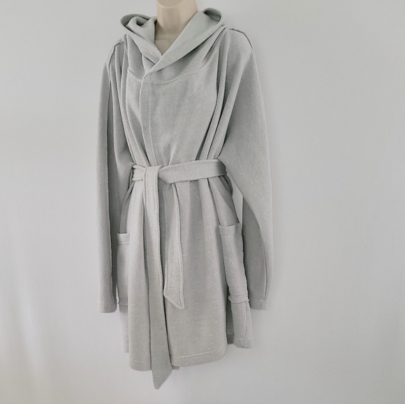 Free People Gray Hooded Women's Oversized Sweater Jacket XS/S but could fit XL - Picture 1 of 9